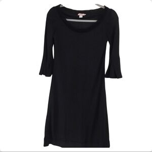 Max & Co mohair and would blend black midi dress size S 3/4 bell sleeves E